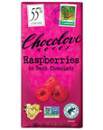 Chocolove Dark Chocolate Raspberry Candy Bars: 12-Piece Box
