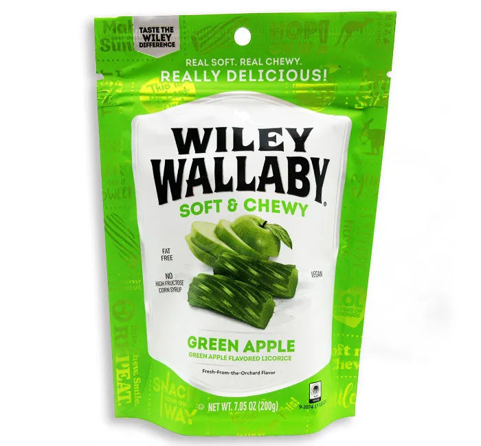 Wiley Wallaby Green Apple Licorice Bites : 12-Piece Case – Candy