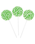 Green Petite Swirl Lollipops -Apple: 24-Piece Bag