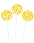 Yellow Petite Swirl Lollipops - Lemon: 24-Piece Bag