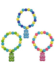 Gummy Teddy Bear Bracelets with Charm: 12-Piece Bag