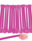 Hot Pink Candy Powder Filled Plastic Mini Straws - Bubblegum: 240-Piece Bag