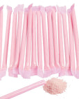 Light Pink Candy Powder Filled Plastic Mini Straws - Strawberry: 240-Piece Bag