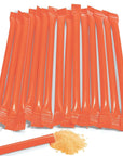 Orange Candy Powder Filled Plastic Mini Straws - Orange: 240-Piece Bag