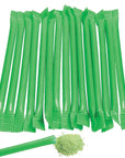Green Candy Powder Filled Plastic Mini Straws - Watermelon: 240-Piece Bag