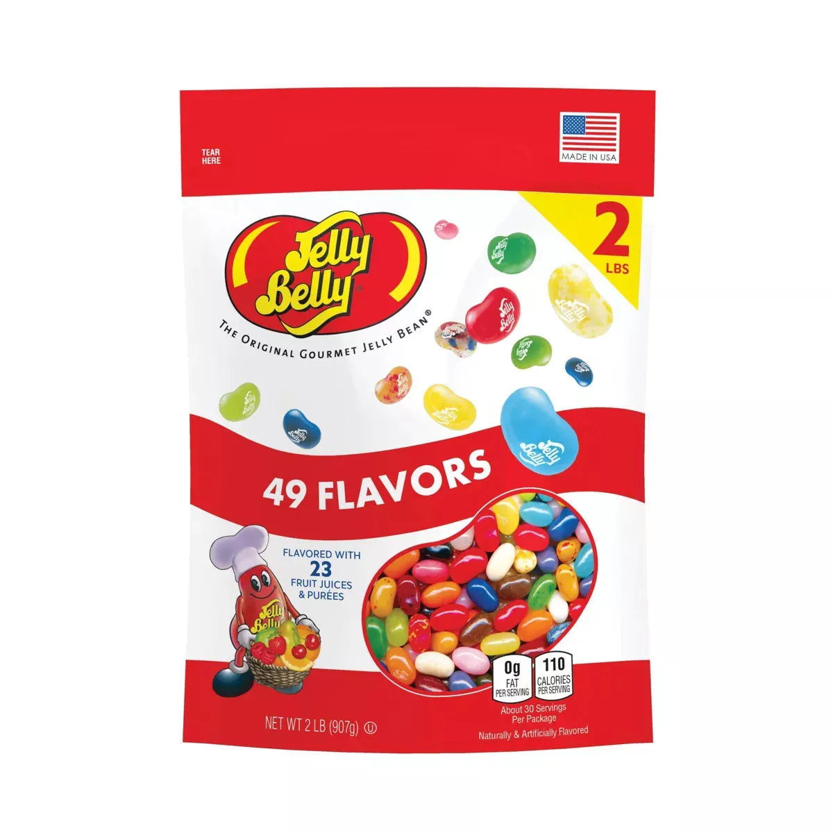 Jelly Belly 49 Flavors Jelly Beans 2LB Bag Candy Warehouse
