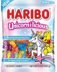 Haribo Unicorn Gummy Candy Peg Bag: 12-Piece Case