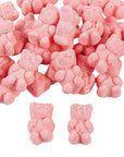 Pink Strawberry Sugar Coated Gummy Teddy Bears: 1LB Bag