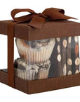 Clear Plastic Gift Boxes Brown 4X4X4" 6 Pack Bakery Boxes With Base Lid & Ribbon