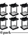 Plastic Gift Boxes 6 Pack Black 8X4X4"