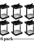 Plastic Gift Boxes 6 Pack Black 8X4X4"
