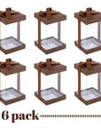 Plastic Gift Boxes Brown 8X 4X 4" 6 Pack Bakery Boxes With Base Lid & Ribbon