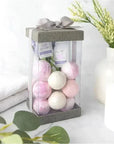 Plastic Gift Boxes Gray 8X 4X 4" 6 Pack Bakery Boxes With Base Lid & Ribbon