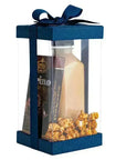Plastic Gift Boxes Navy Blue 8X4X4 6 Pack Bakery Boxes With Base Lid & Ribbon