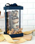 Plastic Gift Boxes Navy Blue 8X4X4 6 Pack Bakery Boxes With Base Lid & Ribbon
