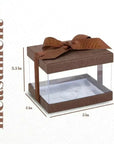 Plastic Gift Boxes Brown 5X4X3.5" 6 Pack Bakery Boxes With Base Lid & Ribbon