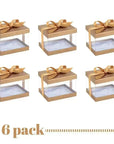 Plastic Gift Boxes Gold 5X4X3.5" 6 Pack Bakery Boxes With Base Lid & Ribbon