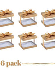 Plastic Gift Boxes Gold 5X4X3.5" 6 Pack Bakery Boxes With Base Lid & Ribbon
