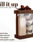 Clear Brown 7X5X3" Gift Boxes 6 Pack Bakery Boxes With Base Lid & Ribbon