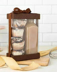 Clear Brown 7X5X3" Gift Boxes 6 Pack Bakery Boxes With Base Lid & Ribbon