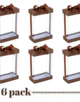 Clear Brown 7X5X3" Gift Boxes 6 Pack Bakery Boxes With Base Lid & Ribbon
