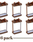 Clear Brown 7.5X5X2.5 Gift Boxes 6 Pack Bakery Boxes With Base Lid & Ribbon