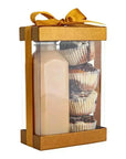 Plastic Gift Boxes Gold 7.5X5X2.5" 6 Pack Bakery Boxes With Base Lid & Ribbon