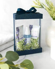 Plastic Gift Boxes 6 Pack With Base Lid & Ribbon Navy Blue 7.5X5X2.5" Bakery Boxes