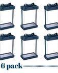 Plastic Gift Boxes 6 Pack With Base Lid & Ribbon Navy Blue 7.5X5X2.5" Bakery Boxes