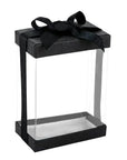 Clear Black 7X5X3" Gift Boxes 6 Pack Bakery Boxes With Base Lid & Ribbon