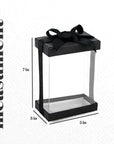 Clear Black 7X5X3" Gift Boxes 6 Pack Bakery Boxes With Base Lid & Ribbon