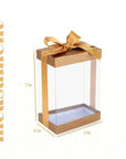 Clear Gold 7X5X3" Gift Boxes 6 Pack Bakery Boxes With Base Lid & Ribbon