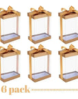 Clear Gold 7X5X3" Gift Boxes 6 Pack Bakery Boxes With Base Lid & Ribbon
