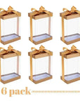 Clear Gold 7X5X3" Gift Boxes 6 Pack Bakery Boxes With Base Lid & Ribbon
