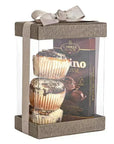 Clear Gift Boxes 6 Pack Bakery Boxes Gray 7X5X3" With Base Lid & Ribbon