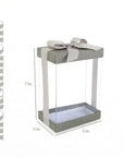 Clear Gift Boxes 6 Pack Bakery Boxes Gray 7X5X3" With Base Lid & Ribbon