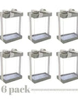 Clear Gift Boxes 6 Pack Bakery Boxes Gray 7X5X3" With Base Lid & Ribbon