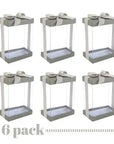 Clear Gift Boxes 6 Pack Bakery Boxes Gray 7X5X3" With Base Lid & Ribbon