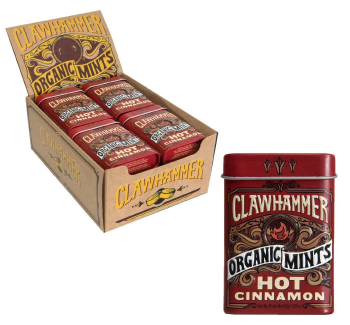 Clawhammer Organic Mint Tins - Hot Cinnamon: 12-Piece Box – Candy