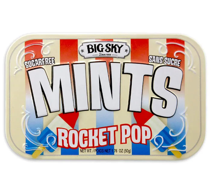 Big Sky Sugar Free Rocket Pop Mint Tins: 6-Piece Box – Candy Warehouse Big Sky Sugar Free Rocket Pop Mint Tins: 6-Piece Box – Candy Warehouse