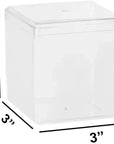 Clear Acrylic Boxes 3"X3"X3" 12 Pack