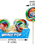 Whirly Pop 4-Inch Swirl Suckers - Rainbow: 12-Piece Case