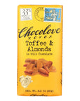 Chocolove Toffee and Almonds Milk Chocolate Candy Bars: 12-Piece Box