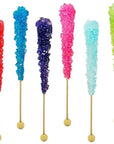 Assorted Wrapped Crystal Rock Candy Sticks: 18-Piece Box