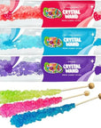 Assorted Wrapped Crystal Rock Candy Sticks: 18-Piece Box