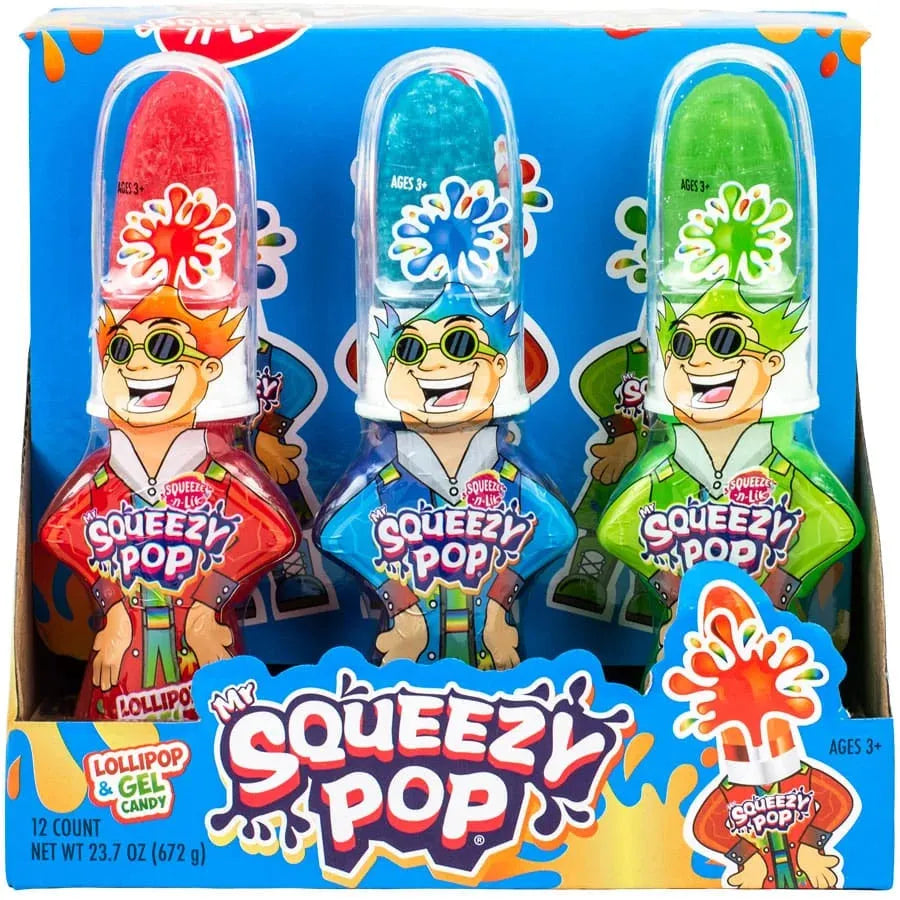 Squeezy Pop Lollipop & Gel Candy: 12-Piece Display – Candy Warehouse Squeezy Pop Lollipop & Gel Candy: 12-Piece Display – Candy Warehouse