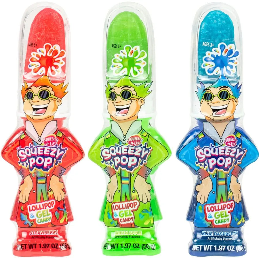 Squeezy Pop Lollipop & Gel Candy: 12-Piece Display – Candy Warehouse
