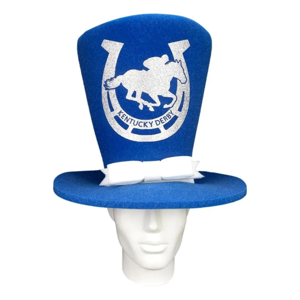 Blue and White Derby Hat ? LIA KENTUCKY DERBY HAT - Ivory and Blue - Gold Coast Couture main image 3