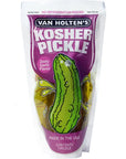 Van Holten's Kosher Zesty Garlic Flavor Pickle in A Pouch: 12-Piece Box