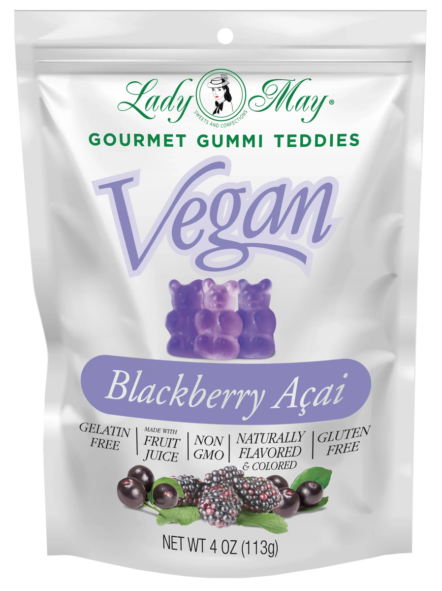 Lady May Sweets Vegan Gourmet Blackberry Açaí Gummi Teddies